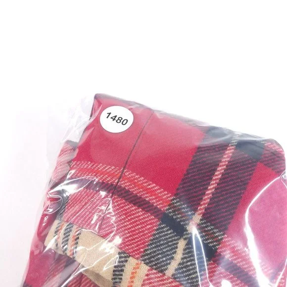 VTG Garland Skirt Womens 26 x 22 Plaid 100% Wool Red Black Tan Tartan Pleated - Picture 10 of 10